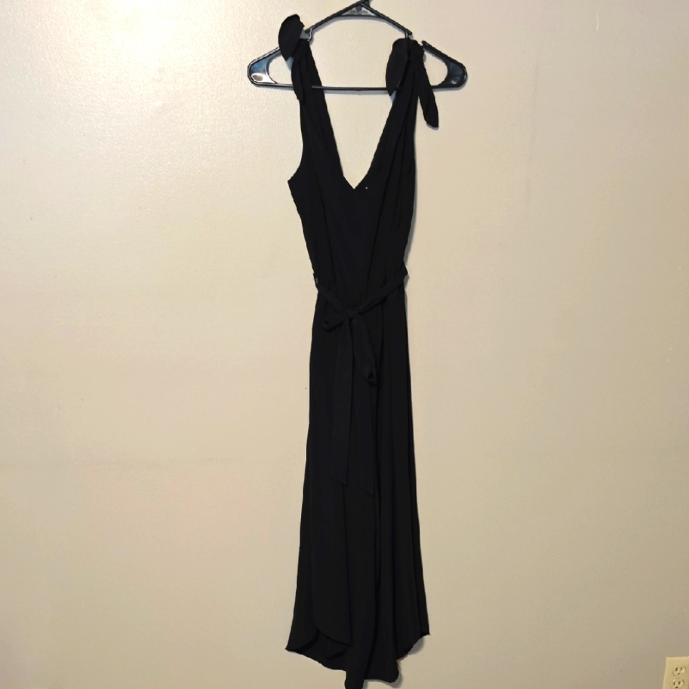 BeBop Black Asymmetrical Wrap Cocktail Dress Black Womens‎ Size Large